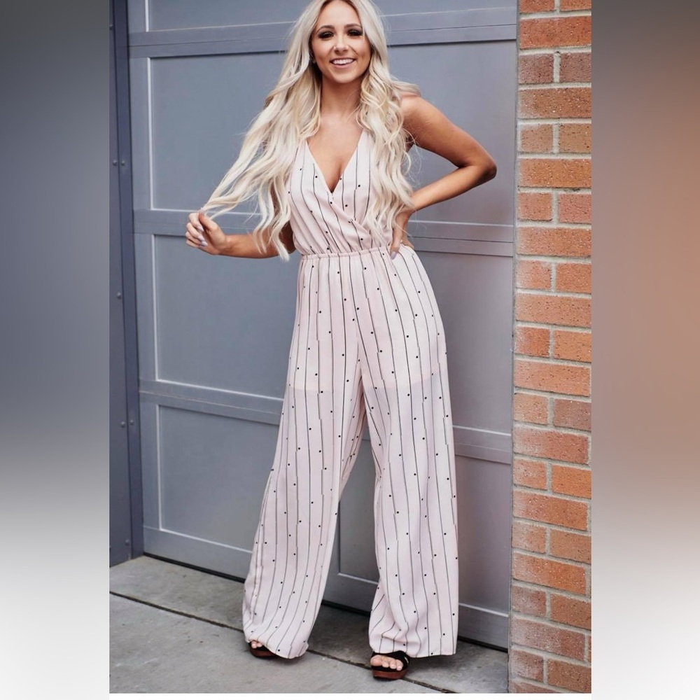 NanaMacs She + Sky flirt with me jumpsuit (light pink) SMALL